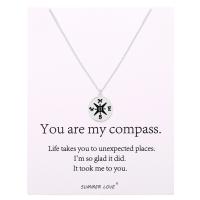 Stainless Steel Jewelry Necklace, 304 Stainless Steel, with 2inch extender chain, Compass, Vacuum Ion Plating, cross chain & fashion jewelry & Unisex, more colors for choice, 12mm, Length:Approx 18.6 Inch, Sold By PC