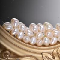 Perles nacres de culture d'eau douce demi percées , perle d'eau douce cultivée, larme, DIY & semi-foré, blanc, 7mm, Vendu par PC