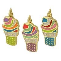 Brass Jewelry Pendants Ice Cream gold color plated fashion jewelry & for woman & enamel Approx 3mm Sold By PC