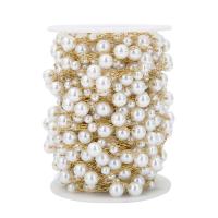 Edelstahl Kugelketten, 304 Edelstahl, mit Kunststoff Perlen, Modeschmuck & DIY, zwei verschiedenfarbige, 8mm, 2m/Tasche, verkauft von Tasche