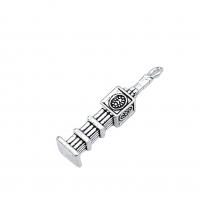 Tibetan Style Pendants, antique silver color plated, vintage & DIY, nickel, lead & cadmium free, 5x27mm, Approx 100PCs/Bag, Sold By Bag