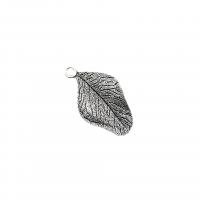 Tibetan Style Leaf Pendants, antique silver color plated, vintage & DIY, nickel, lead & cadmium free, 20x35mm, Approx 100PCs/Bag, Sold By Bag