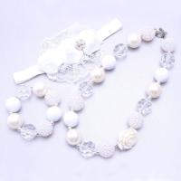 Children Jewelry Set, Acrylic, with Plastic Pearl, with 3.94inch extender chain, handmade, Girl & fashion jewelry & different styles for choice, 90*75mm,20mm,30mm, Length:Approx 14.17 Inch, Sold By Set