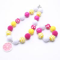 Children Jewelry Set Acrylic with Zinc Alloy with 3.93inch extender chain handmade Girl & fashion jewelry 20mm Length Approx 14.17 Inch Sold By Set