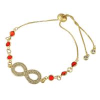 Brass Bracelet & Bangle, gold color plated, fashion jewelry & micro pave cubic zirconia & for woman, nickel, lead & cadmium free, 30*11*2mm,10*5*2mm,1mm, Length:Approx 10 Inch, Sold By PC