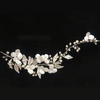 hovedbøjle, Zinc Alloy, med Seedbead & Plastic Pearl, mode smykker & for kvinde & med rhinestone, hvid, nikkel, bly & cadmium fri, 280x65mm, Solgt af PC