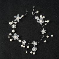 Headband Zinc Alloy with Plastic Pearl fashion jewelry & for woman silver color nickel lead & cadmium free 300mm Sold By PC