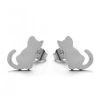 Zinc Alloy Stud Earring Cat plated fashion jewelry & for woman nickel lead & cadmium free Sold By Pair