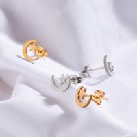 Zinc Alloy Stud Earring Moon and Star plated fashion jewelry & for woman nickel lead & cadmium free Sold By Pair