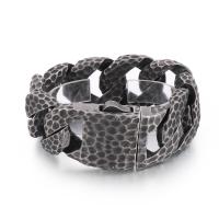 Bijoux bracelet en acier inoxydable, acier inoxydable 316L, Vintage & pour homme, noir métalllique, 220x19mm, Vendu par PC