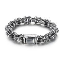 Stainless Steel Jewelry Bracelet 316L Stainless Steel Skull Antique finish punk style & for man Sold By PC