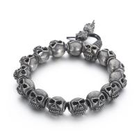 Stainless Steel Jewelry Bracelet 316L Stainless Steel Skull punk style & for man black Length Approx 20 cm Sold By PC