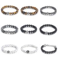 Gemstone Bracelets Natural Stone with 316L Stainless Steel Lion vintage & for man Length Approx 20 cm Sold By PC