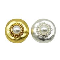 Zinc Alloy Shank Button with Plastic Pearl Round plated DIY nickel lead & cadmium free Sold By PC