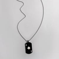 Edelstahl Schmuck Halskette, 304 Edelstahl, Spielkarte, unisex & Kugelkette, keine, 26x40mm, Länge ca. 23.6 ZollInch, verkauft von PC