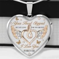Tibetan Style Jewelry Necklace, Heart, plated, Unisex & with letter pattern, more colors for choice, nickel, lead & cadmium free, 30x30mm, Length:Approx 19.7 Inch, Sold By PC