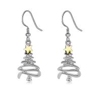 Stainless Steel Drop Earring 304 Stainless Steel Christmas Tree Christmas jewelry & for woman Sold By Pair