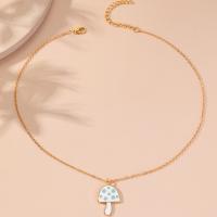 Zinc Alloy Jewelry Necklace with 2.75inch extender chain mushroom gold color plated for woman & enamel nickel lead & cadmium free Length Approx 17.7 Inch Sold By PC
