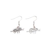 Zinc Alloy Drop Earrings Koala silver color plated fashion jewelry & for woman nickel lead & cadmium free Sold By Pair