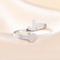 Stainless Steel Otvoreno Ring, 304 nehrđajućeg čelika, Pismo abecede, prilagodljiv & za žene, više boja za izbor, Veličina:10.5, Prodano By PC