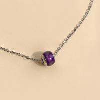 Stainless Steel Jewelry Necklace Titanium Steel with Glass fashion jewelry & for woman & change their color according to the temperature Sold By PC