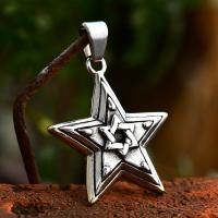 Stainless Steel Pendants 304 Stainless Steel Star polished vintage & DIY Sold By PC