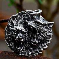Stainless Steel Animal Pendants 304 Stainless Steel Wolf polished vintage & DIY Sold By PC