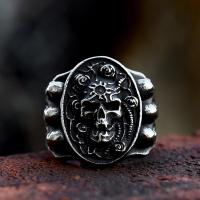 Палец кольцо из нержавеющей стали, Нержавеющая сталь 304, Череп, полированный, Винтаж & разный размер для выбора & Мужский, размер:7-13, продается PC