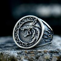 Stainless Steel Finger Ring Titanium Steel Wolf polished vintage & for man US Ring Sold By PC