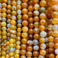 Natürliche Drachen Venen Achat Perlen, Drachenvenen Achat, poliert, DIY & verschiedene Größen vorhanden, gelb, verkauft per ca. 38 cm Strang