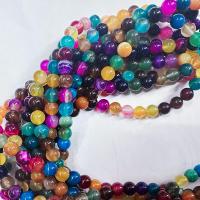 Natürliche Streifen Achat Perlen, poliert, DIY & verschiedene Größen vorhanden, farbenfroh, verkauft per ca. 38 cm Strang