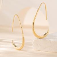 Messing Spring hoop oorbellen, echt goud verguld, mode sieraden & voor vrouw, gouden, nikkel, lood en cadmium vrij, 29x17mm, Verkocht door pair