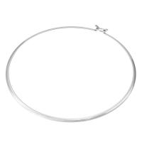 Brass Necklace, polished, fashion jewelry & DIY, silver color, 145x148x2mm, Inner Diameter:Approx 136mm, Sold By PC