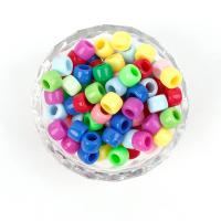 Opaque Acrylic Beads, barrel, injection moulding, DIY, more colors for choice, 6x9mm, Sold By Bag