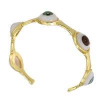 Evil Eye Nakit Narukvice, Mesing, zlatna boja pozlaćen, modni nakit & za žene & emajl, nikal, olovo i kadmij besplatno, 11.5mm, Unutarnji promjer:Približno 55mm, Prodano By PC