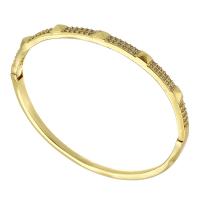 Brass Bracelet & Bangle gold color plated fashion jewelry & micro pave cubic zirconia & for woman nickel lead & cadmium free 4mm 58*49mm Sold By PC