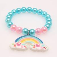 Children Bracelet & Bangle, Acrylic, with Plastic Pearl, plated, fashion jewelry & different styles for choice & enamel, 8mm, Length:Approx 6.29 Inch, Sold By PC
