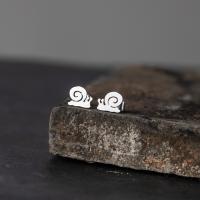 Tibetan Style Stud Earring, Snail, plated, fashion jewelry & for woman, more colors for choice, nickel, lead & cadmium free, 9x7mm, Sold By Pair