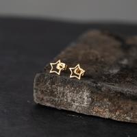 Zinc Alloy Stud Earring Star plated fashion jewelry & for woman nickel lead & cadmium free Sold By Pair