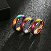 Titan Edelstahl Ringe, Titanstahl, verschiedene Größen vorhanden & für den Menschen & Emaille Stimmung, keine, 6x2mm, verkauft von PC