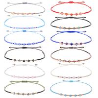 Glass Beads Bracelet, Seedbead, with Crystal, adjustable & for woman, more colors for choice, Length:Approx 15-30 cm, Sold By PC