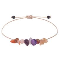 Bracelets de pierres précieuses, corde de cire, avec pierre gemme, réglable & pour femme, Longueur:Environ 15-30 cm, Vendu par PC