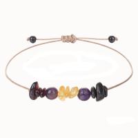 Gemstone Bracelets Wax Cord with Gemstone 12 Signs of the Zodiac adjustable & for woman Length Approx 15-30 cm Sold By PC