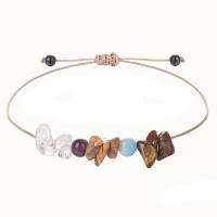 Gemstone Bracelets, Wax Cord, with Gemstone, 12 Signs of the Zodiac, adjustable & for woman, Length:Approx 15-30 cm, Sold By PC