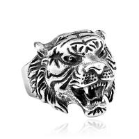 Titanium Steel Finger Ring, Tiger, polished, vintage & different size for choice & for man, US Ring Size:8-13, Sold By PC