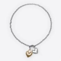 Messing Halskette, Herz, plattiert, Modeschmuck & für Frau, frei von Nickel, Blei & Kadmium, Länge:ca. 45 cm, verkauft von PC