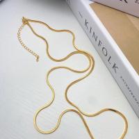 Corrente de colar de camisola, cobre, banhado a ouro genuino, joias de moda & comprimento diferente para a escolha & para mulher, dourado, níquel, chumbo e cádmio livre, vendido por PC