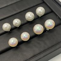925 Sterling Silver Stud Earrings Plastic Pearl fashion jewelry & for woman Sold By Pair