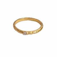 Ring Finger mosiądz, Platerowane w kolorze złota, biżuteria moda & różnej wielkości do wyboru & dla kobiety & z kamieniem, złoty, bez zawartości niklu, ołowiu i kadmu, sprzedane przez PC