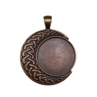 Tibetan Style Pendant Cabochon Setting, Round, antique bronze color plated, vintage & DIY, nickel, lead & cadmium free, Inner Diameter:Approx 25mm, Sold By PC